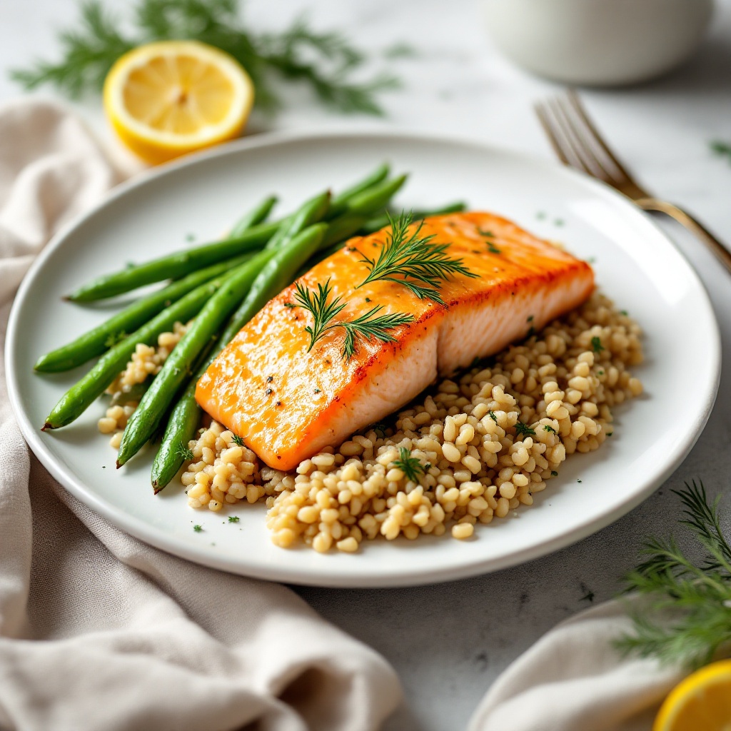 Lachs mit Zitronensenf & Reis